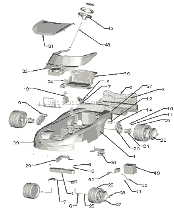 Page A Diagram and Parts List for L7821  Power Wheels Ride-On Cars